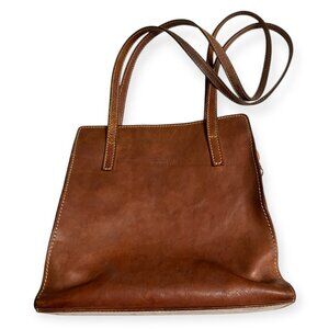 I Ponti Firenze Italian Leather Shoulder Bag Brown Tote Satchel Purse Handmade